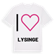 White t-shirt med Jag älskar Lysinge t-shirt stort tryck