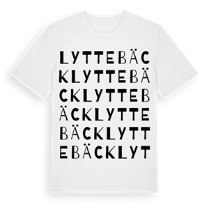 Lyttebäck ordlek t-shirt – ekologisk bomull t-shirt från Pinshirt