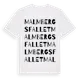 White t-shirt med Malmbergsfallet ordlek t-shirt