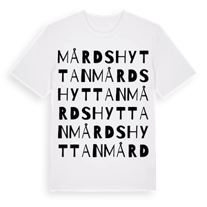 Mårdshyttan ordlek t-shirt – ekologisk bomull t-shirt från Pinshirt