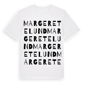 Margeretelund ordlek t-shirt – ekologisk bomull t-shirt från Pinshirt