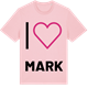 Pink Cotton t-shirt med Jag älskar Mark t-shirt stort tryck