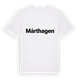 White t-shirt med Mårthagen fetstil t-shirt