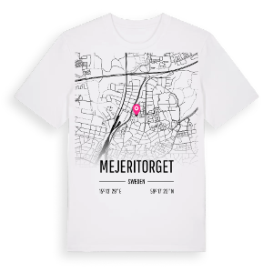 Mejeritorget karta t-shirt – ekologisk bomull t-shirt från Pinshirt