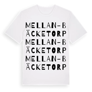 Mellan-Bäcketorp ordlek t-shirt – ekologisk bomull t-shirt från Pinshirt