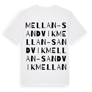 Mellan-Sandvik ordlek t-shirt – ekologisk bomull t-shirt från Pinshirt