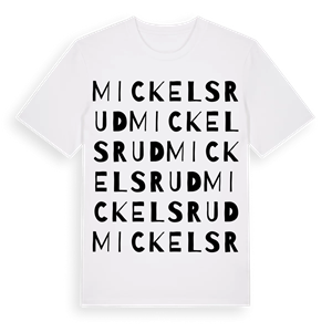 Mickelsrud ordlek t-shirt – ekologisk bomull t-shirt från Pinshirt