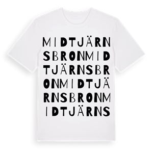 Midtjärnsbron ordlek t-shirt – ekologisk bomull t-shirt från Pinshirt