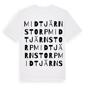 Midtjärnstorp ordlek t-shirt – ekologisk bomull t-shirt från Pinshirt