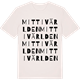 Vintage White t-shirt med Mitt i världen ordlek t-shirt