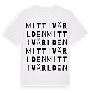 Mitt i världen ordlek t-shirt – ekologisk bomull t-shirt från Pinshirt