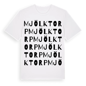 Mjölktorp ordlek t-shirt – ekologisk bomull t-shirt från Pinshirt