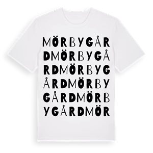 Mörby gård ordlek t-shirt – ekologisk bomull t-shirt från Pinshirt