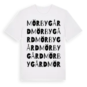 Mörby Gård ordlek t-shirt – ekologisk bomull t-shirt från Pinshirt