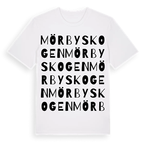 Mörbyskogen ordlek t-shirt – ekologisk bomull t-shirt från Pinshirt