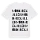 White t-shirt med Mördarekullen ordlek t-shirt
