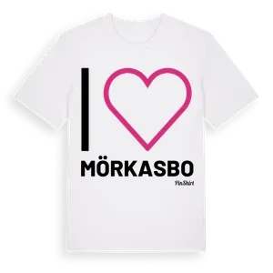 Jag älskar Mörkasbo t-shirt stort tryck – ekologisk bomull t-shirt från Pinshirt