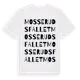 White t-shirt med Mosserudsfallet ordlek t-shirt