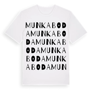 Munkaboda ordlek t-shirt – ekologisk bomull t-shirt från Pinshirt