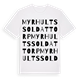 White t-shirt med Myrhults soldattorp ordlek t-shirt