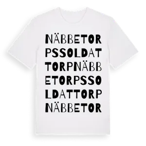 Näbbetorps Soldattorp ordlek t-shirt – ekologisk bomull t-shirt från Pinshirt