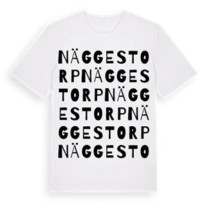 Näggestorp ordlek t-shirt – ekologisk bomull t-shirt från Pinshirt