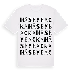 Näsbybacka ordlek t-shirt – ekologisk bomull t-shirt från Pinshirt