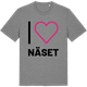 Mid Heather Gray t-shirt med Jag älskar Näset t-shirt stort tryck