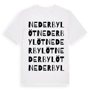 Nederbylöt ordlek t-shirt – ekologisk bomull t-shirt från Pinshirt
