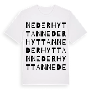 Nederhyttan ordlek t-shirt – ekologisk bomull t-shirt från Pinshirt