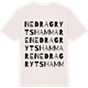Vintage White t-shirt med Nedra Gryts hammare ordlek t-shirt