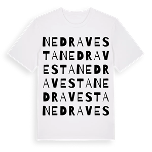 Nedra Vesta ordlek t-shirt – ekologisk bomull t-shirt från Pinshirt