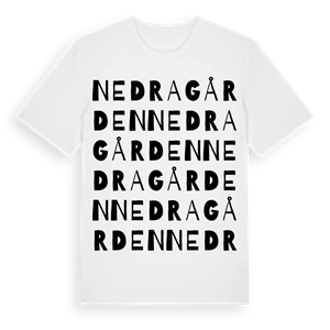 Nedragården ordlek t-shirt – ekologisk bomull t-shirt från Pinshirt