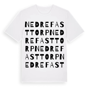 Nedre Fasttorp ordlek t-shirt – ekologisk bomull t-shirt från Pinshirt