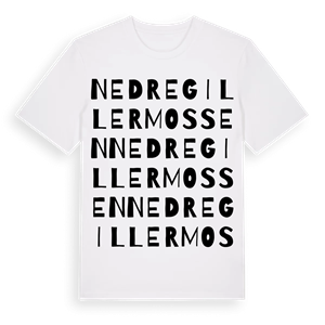 Nedre Gillermossen ordlek t-shirt – ekologisk bomull t-shirt från Pinshirt