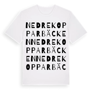 Nedre Kopparbäcken ordlek t-shirt – ekologisk bomull t-shirt från Pinshirt