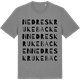 Mid Heather Gray t-shirt med Nedre Skrukebacken ordlek t-shirt