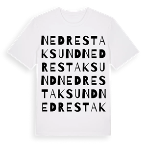 Nedre Staksund ordlek t-shirt – ekologisk bomull t-shirt från Pinshirt
