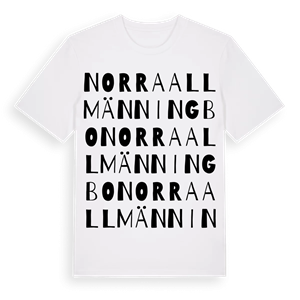 Norra Allmänningbo ordlek t-shirt – ekologisk bomull t-shirt från Pinshirt