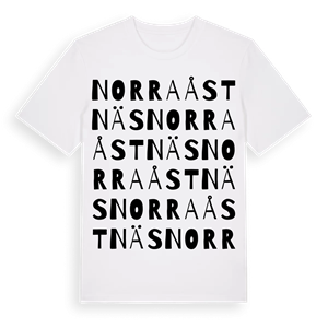 Norra Åstnäs ordlek t-shirt – ekologisk bomull t-shirt från Pinshirt