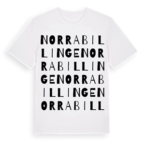 Norra Billinge ordlek t-shirt – ekologisk bomull t-shirt från Pinshirt