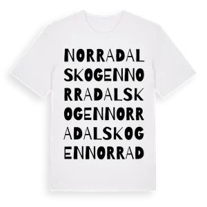 Norra Dalskogen ordlek t-shirt – ekologisk bomull t-shirt från Pinshirt