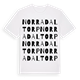 White t-shirt med Norra Daltorp ordlek t-shirt