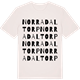 Vintage White t-shirt med Norra Daltorp ordlek t-shirt