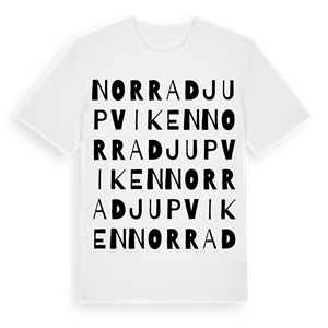 Norra Djupviken ordlek t-shirt – ekologisk bomull t-shirt från Pinshirt
