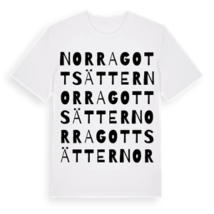 Norra Gottsätter ordlek t-shirt – ekologisk bomull t-shirt från Pinshirt