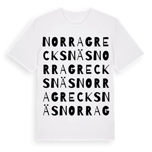 Norra Grecksnäs ordlek t-shirt – ekologisk bomull t-shirt från Pinshirt