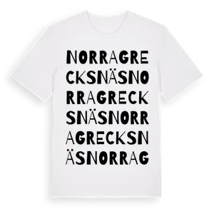 Norra Grecksnäs ordlek t-shirt – ekologisk bomull t-shirt från Pinshirt