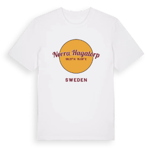 Norra Hagatorp cirkel t-shirt – ekologisk bomull t-shirt från Pinshirt