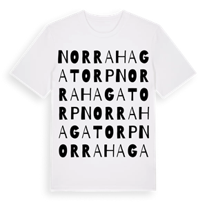 Norra Hagatorp ordlek t-shirt – ekologisk bomull t-shirt från Pinshirt